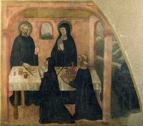 Refettorio delle monache, affresco staccato, XIV sec. (Parma, Camera di San Paolo)