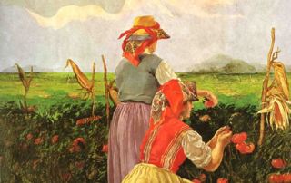 Daniele de Strobel, La raccolta del pomodoro, 1925 (Parma, Sede centrale Cariparma-Crédit Agricole)